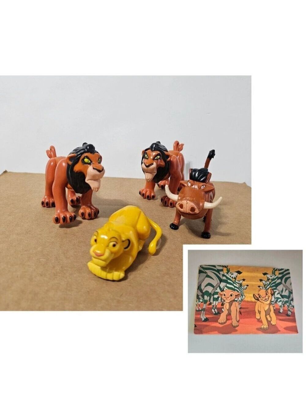Bundle Burger King Lion King Toys + BONUS Trading Card Vintage Disney